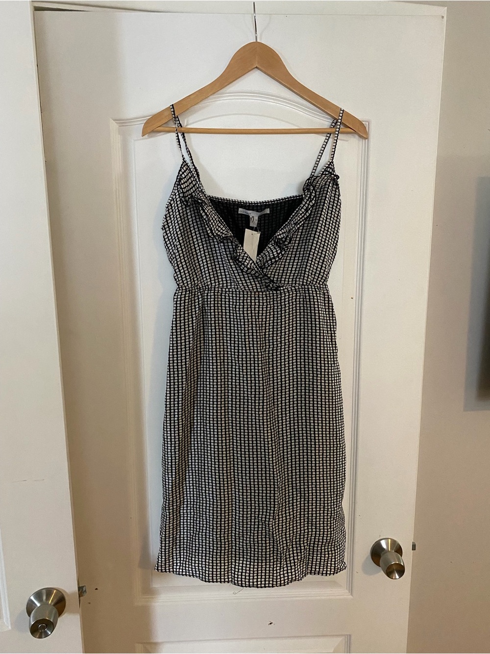 Old Navy Black and White Gingham Midi Dress